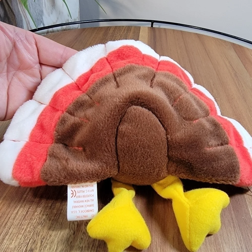 TY Vintage Gobbles Turkey Thanksgiving Plush Animal Beanie Baby Babies 1996 PVC